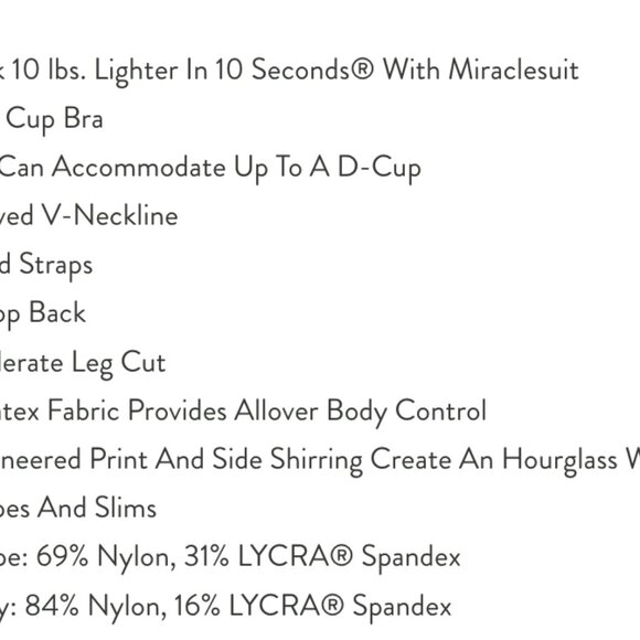 Miracle Swimsuit: Black with copper colored side decoration, Size 8 - Picture 7 of 7